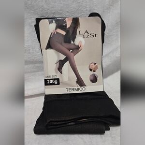 Sheer Thermal Fleece-Lined Tights (Sheer Black)